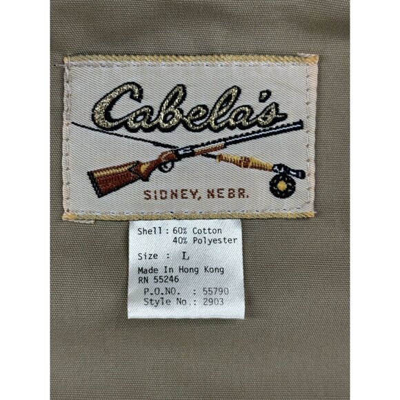 Cabelas Khaki Fly Fishing Vest M Patch & Fly Loop Outdoor Tactical Utility - Picture 2 of 9